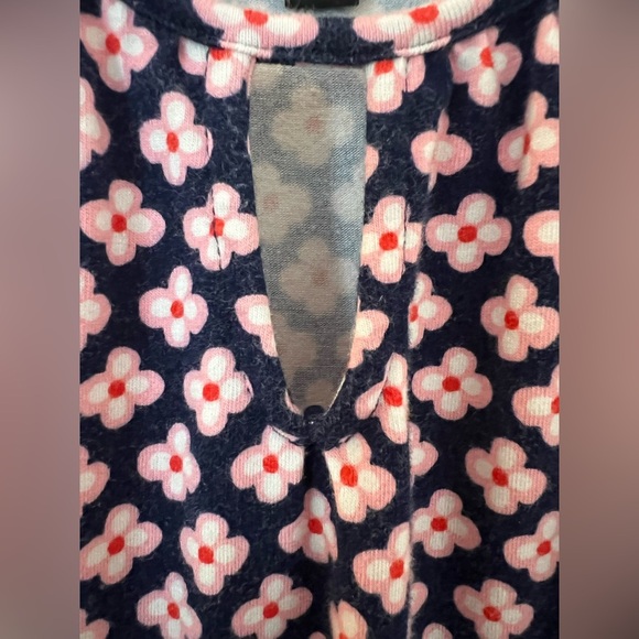 Talbots Maxi Dress Navy and Pink tiny flower design - Picture 5 of 7